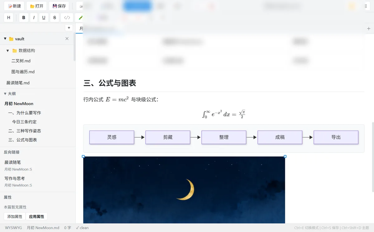 月初 NewMoon 公式与图表渲染截图